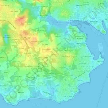 Kercaves topographic map, elevation, terrain