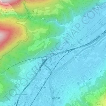 Schlagturn topographic map, elevation, terrain