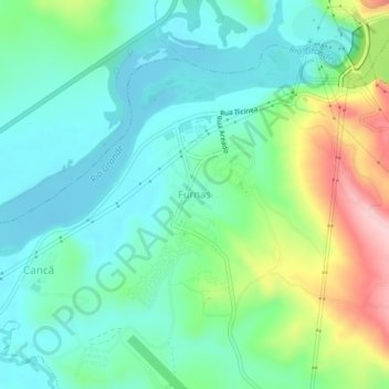 Furnas topographic map, elevation, terrain