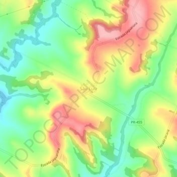 São Luiz topographic map, elevation, terrain