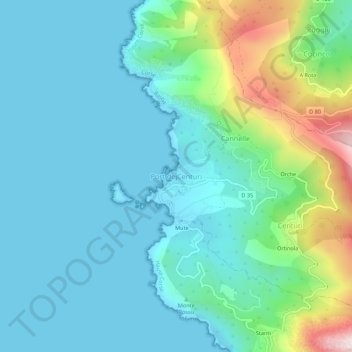 Port de Centuri topographic map, elevation, terrain