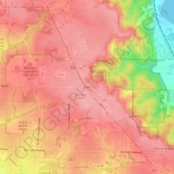 Keller topographic map, elevation, terrain