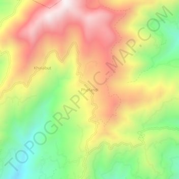 Phofandi topographic map, elevation, terrain