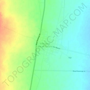 Villa Santa Rita de Catuna topographic map, elevation, terrain