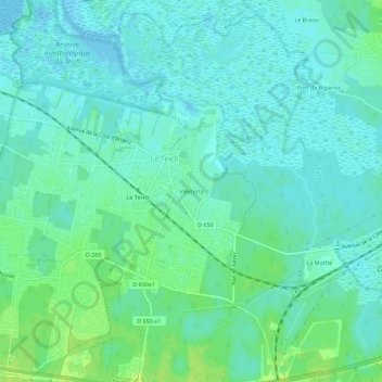 Villetorte topographic map, elevation, terrain