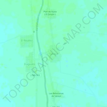Sataya topographic map, elevation, terrain