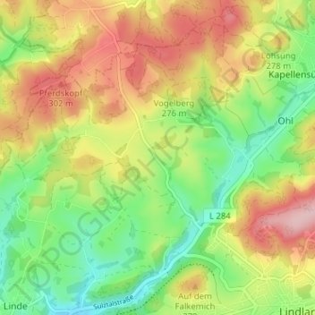 Oberkotten topographic map, elevation, terrain