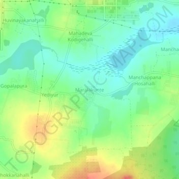 Maralakunte topographic map, elevation, terrain