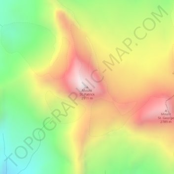 Mount St. Patrick topographic map, elevation, terrain