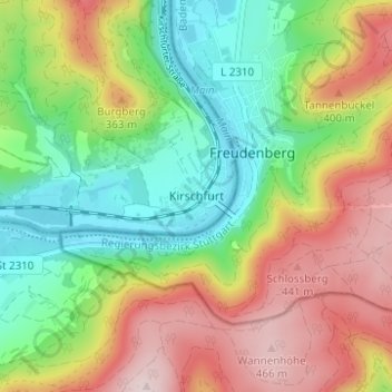 Kirschfurt topographic map, elevation, terrain