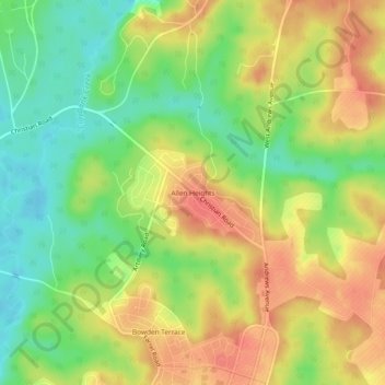 Allen Heights topographic map, elevation, terrain
