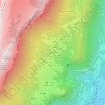 Le Terrail topographic map, elevation, terrain