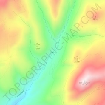 Jardine topographic map, elevation, terrain