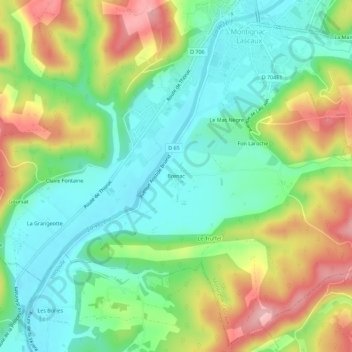 Brenac topographic map, elevation, terrain