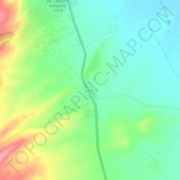 Taxas topographic map, elevation, terrain