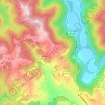 Torricchia topographic map, elevation, terrain