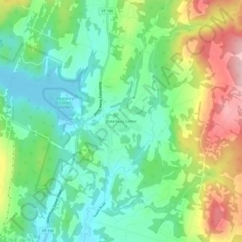 Waterbury Center topographic map, elevation, terrain