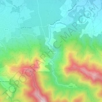 La Pave topographic map, elevation, terrain