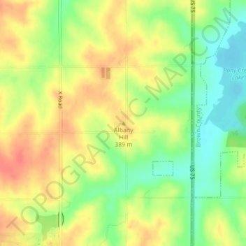 Albany Hill topographic map, elevation, terrain