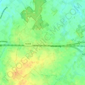 Brandhoek topographic map, elevation, terrain