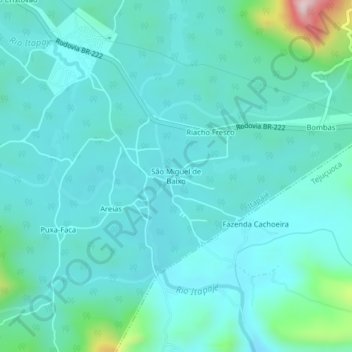 São Miguel de Baixo topographic map, elevation, terrain