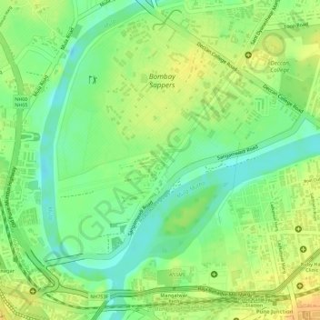 Sangamwadi topographic map, elevation, terrain