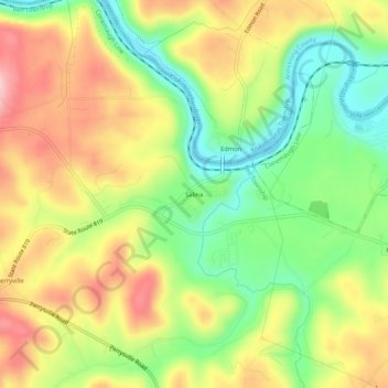 Salina topographic map, elevation, terrain
