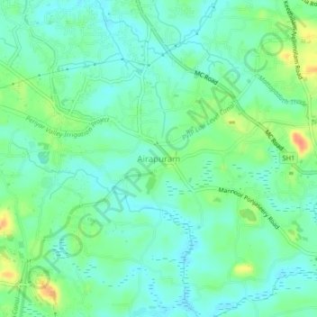 Airapuram topographic map, elevation, terrain