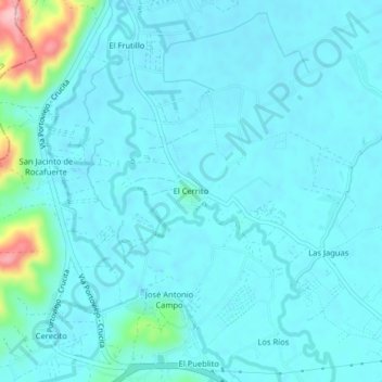 El Cerrito topographic map, elevation, terrain