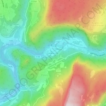 Étables-le-Haut topographic map, elevation, terrain