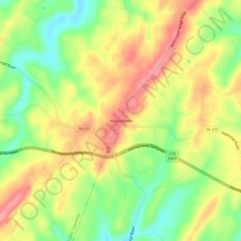 Hustontown topographic map, elevation, terrain