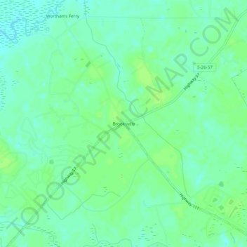 Brooksville topographic map, elevation, terrain