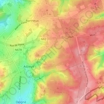 Fond des Boux topographic map, elevation, terrain