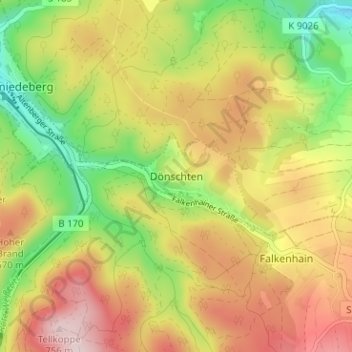 Dönschten topographic map, elevation, terrain