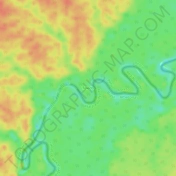 Toledo topographic map, elevation, terrain