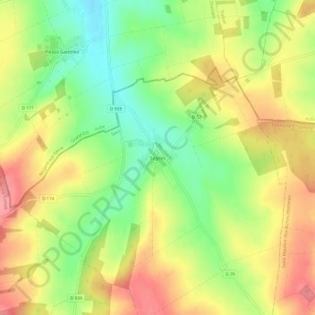 Sognes topographic map, elevation, terrain