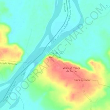 Coroa de São Remigio topographic map, elevation, terrain