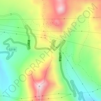 Zheduoshan Snow Viewing Platform topographic map, elevation, terrain
