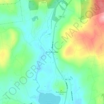 North Brookline topographic map, elevation, terrain