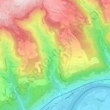 Eschbach topographic map, elevation, terrain