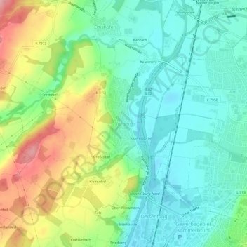 Vorberg topographic map, elevation, terrain