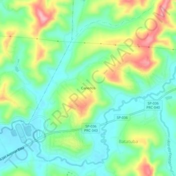 Canedos topographic map, elevation, terrain