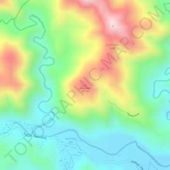 Ladyfield topographic map, elevation, terrain