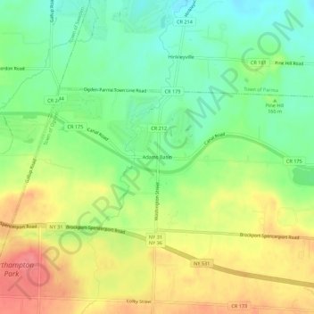 Adams Basin topographic map, elevation, terrain
