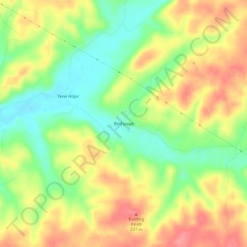 Bethpage topographic map, elevation, terrain