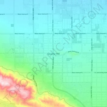 Quartz Hill topographic map, elevation, terrain