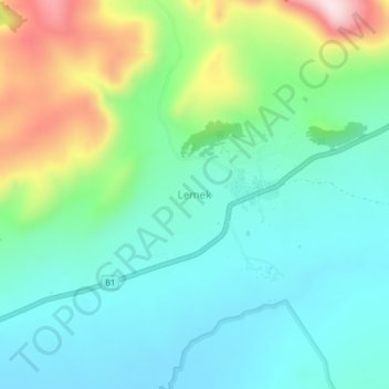 Lemek topographic map, elevation, terrain