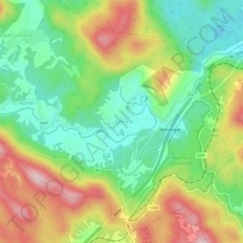 Lokve topographic map, elevation, terrain