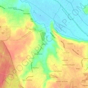 Lameiro topographic map, elevation, terrain