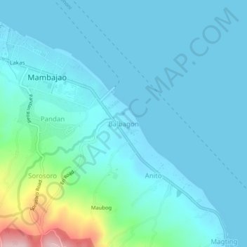 Balbagon topographic map, elevation, terrain